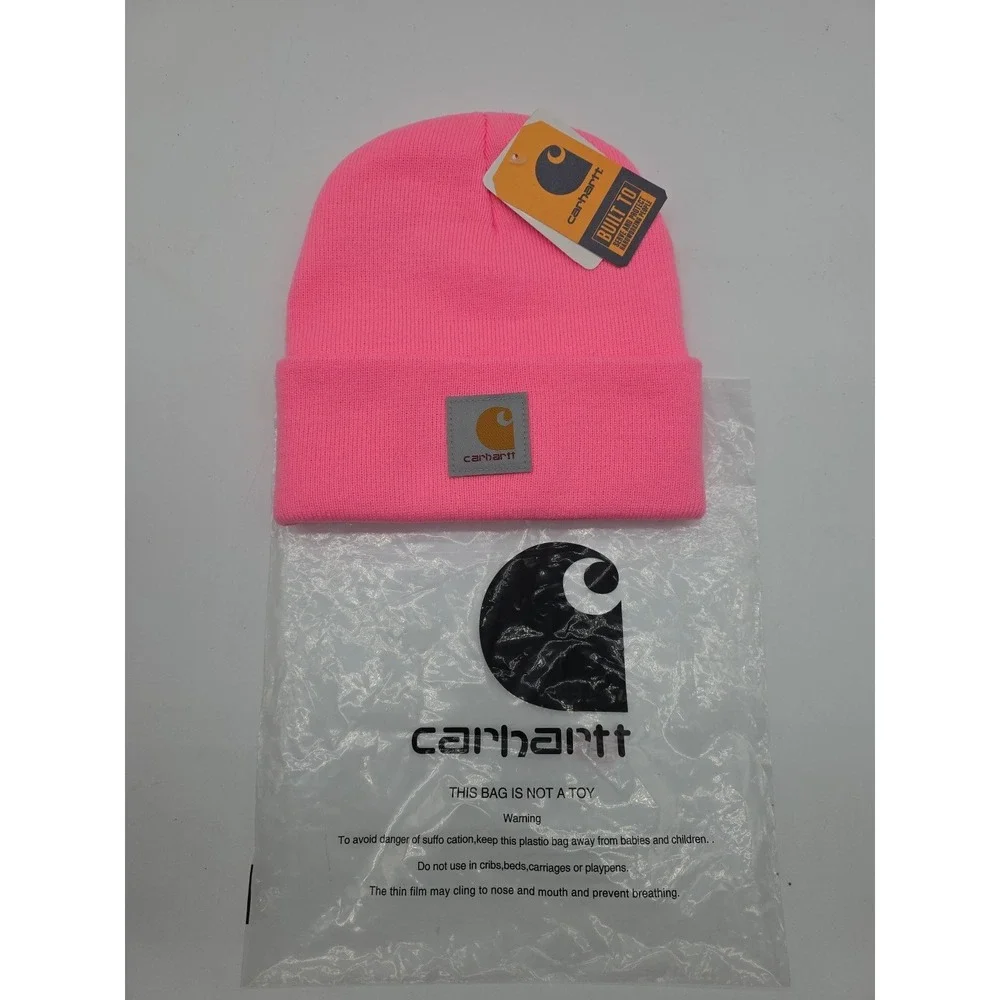 Carhartt Unisex Pink Knit Cuffed Beanie Hat  One Size NWT